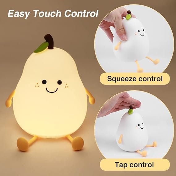 Night Light Cute Pear LED Nightlight Lamp, Gift for Kids, Girls & Boys
