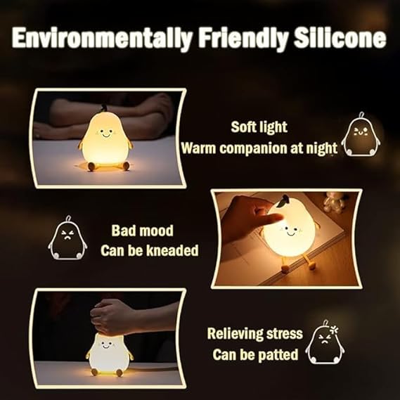 Night Light Cute Pear LED Nightlight Lamp, Gift for Kids, Girls & Boys