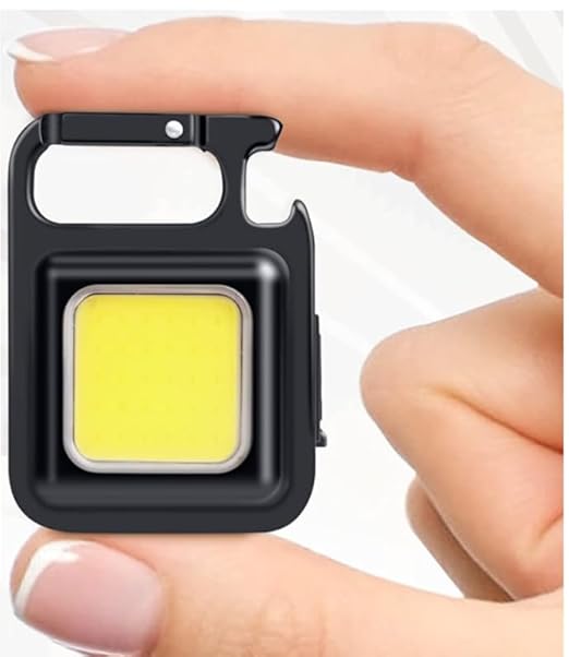 LED Keychain Light 2-Hours Battery Life with Bottle Opener, Magnetic Base and Folding Bracket
