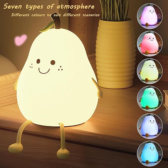 Night Light Cute Pear LED Nightlight Lamp, Gift for Kids, Girls & Boys